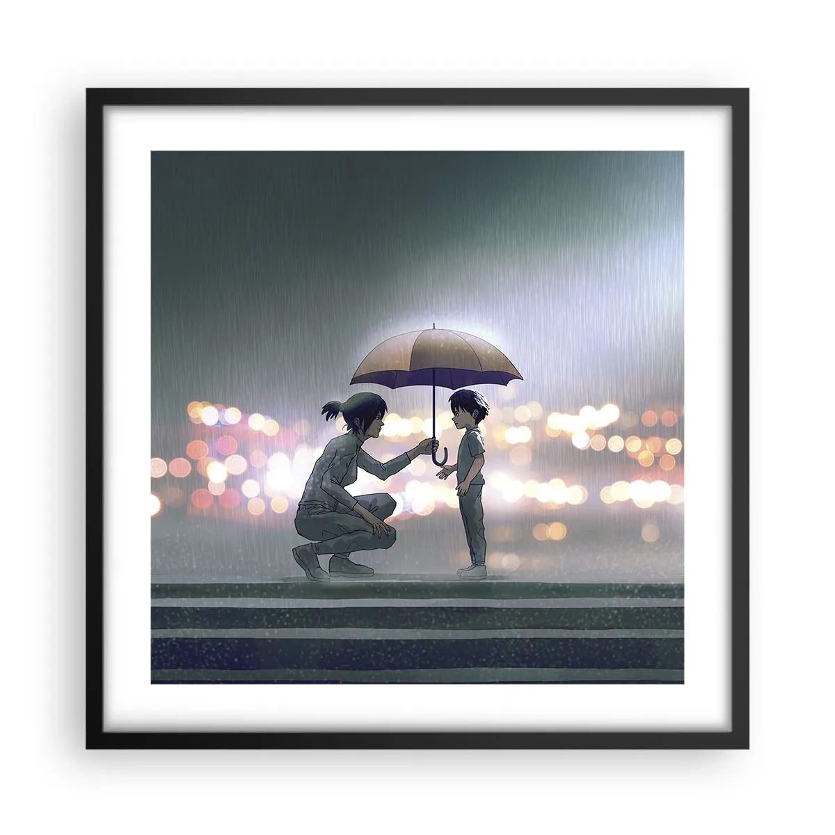Plagát v čiernom ráme - A všetko je v poriadku - 50x50 cm
