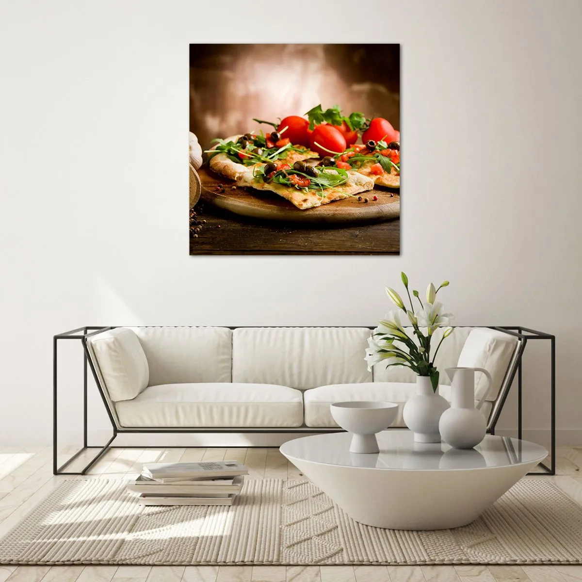 Obraz na skle - Priamo z pece a zo záhrady - 60x60 cm