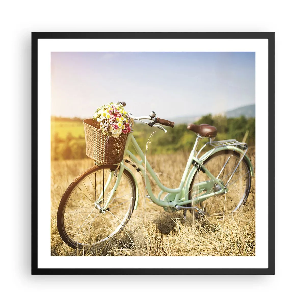 Plagát v čiernom ráme - Chvíľu tu zostanem - 60x60 cm