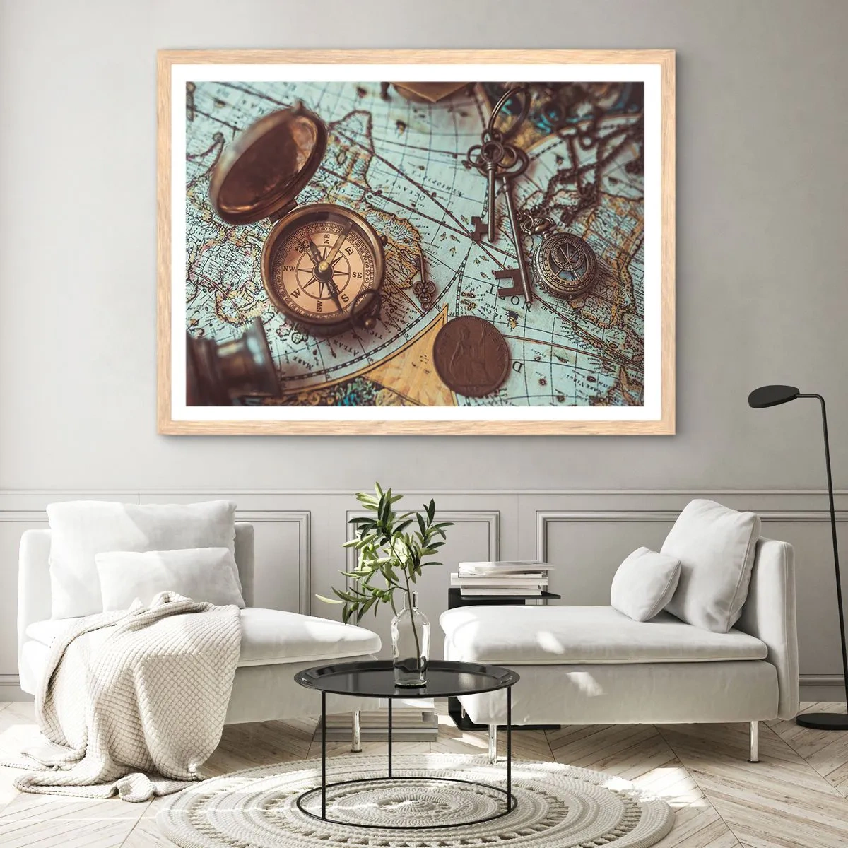 Plagát v ráme zo svetlého duba - Pre dobrodruha - 100x70 cm