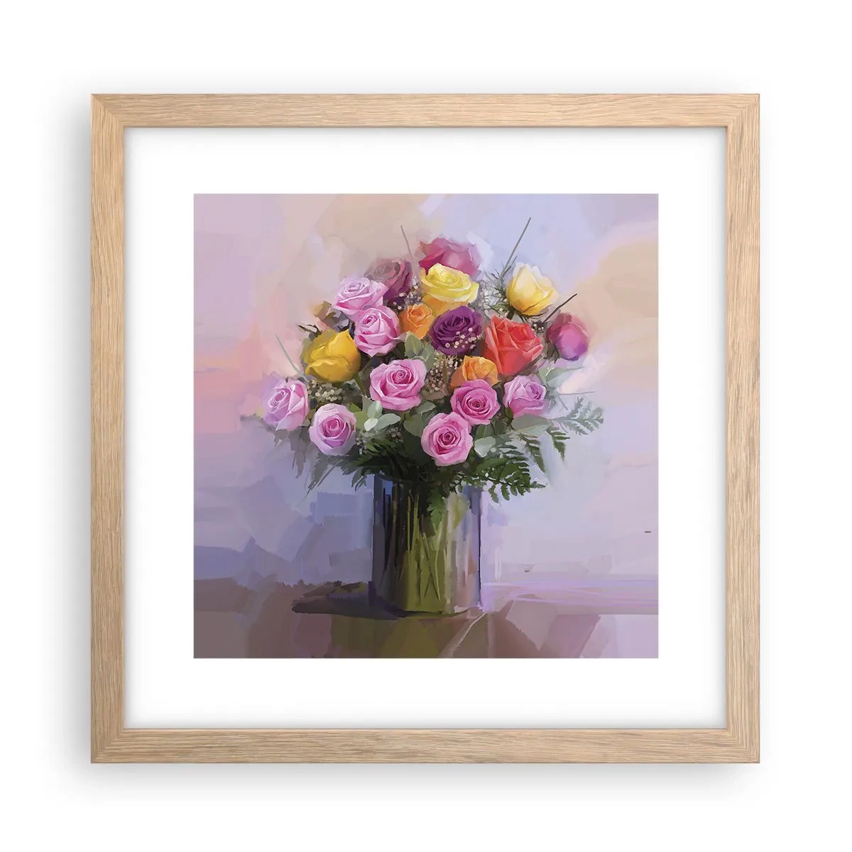 Plagát v ráme zo svetlého duba - Zachytená krása - 30x30 cm