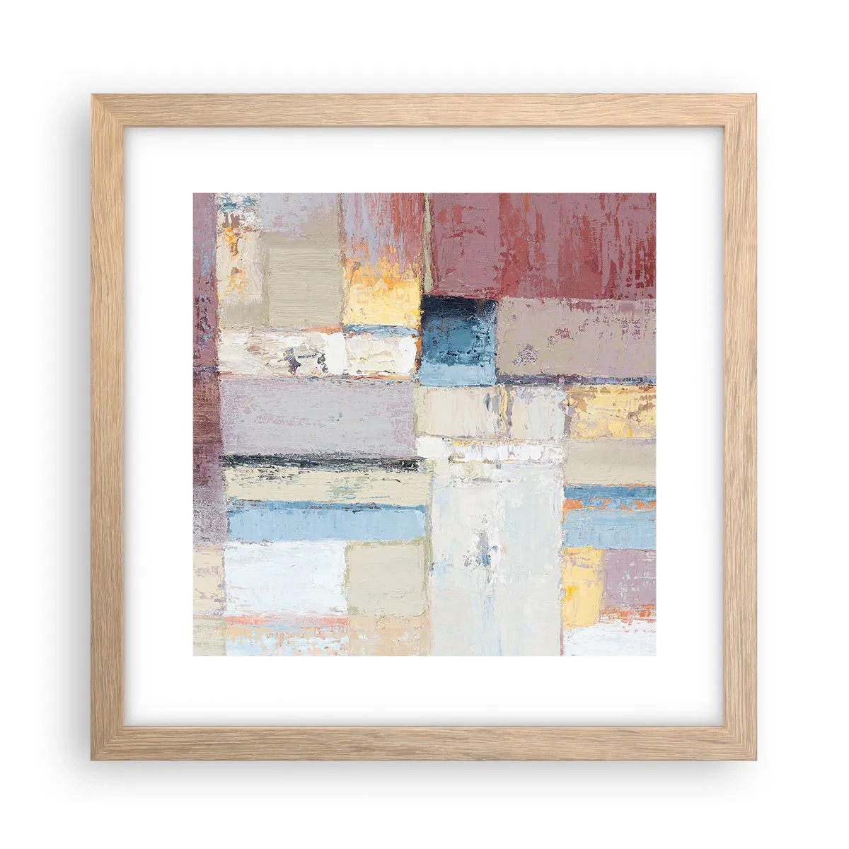 Plagát v ráme zo svetlého duba - Kľud geometrie - 30x30 cm