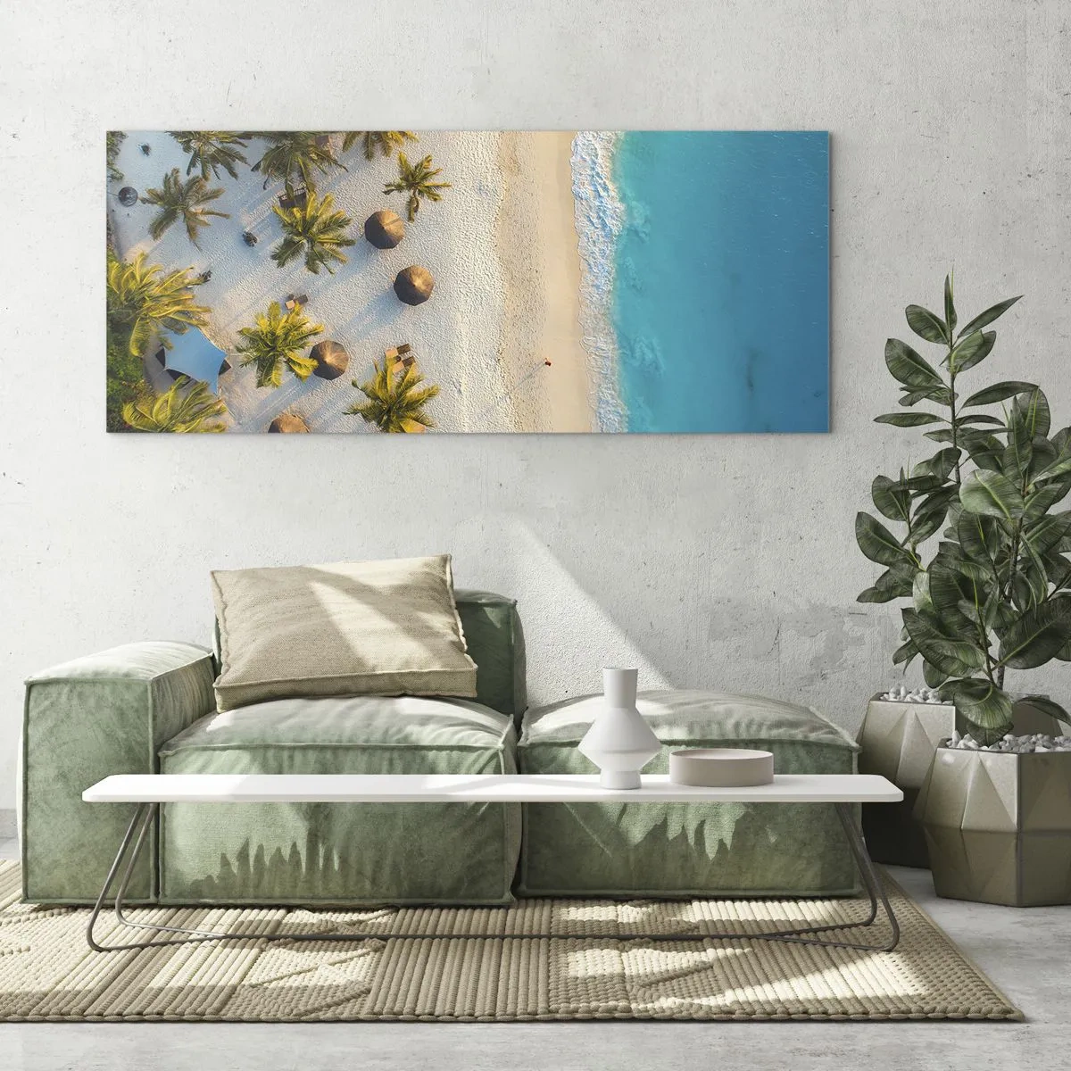 Obraz na skle - Vitaj v raji - 100x40 cm