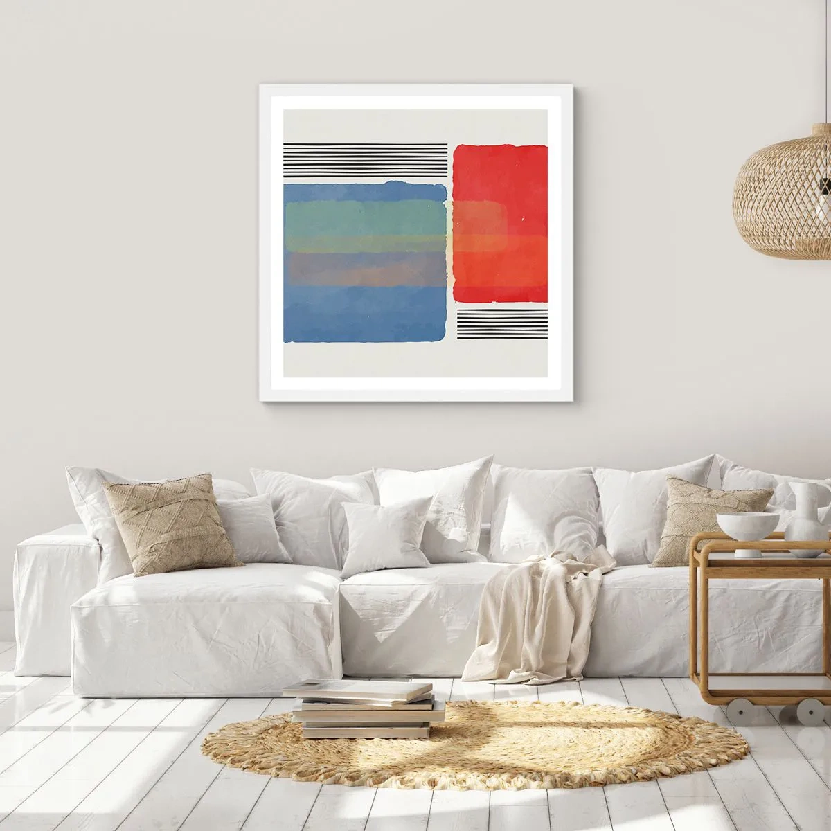 Plagát v bielom ráme - Duch a písmeno geometrie - 60x60 cm