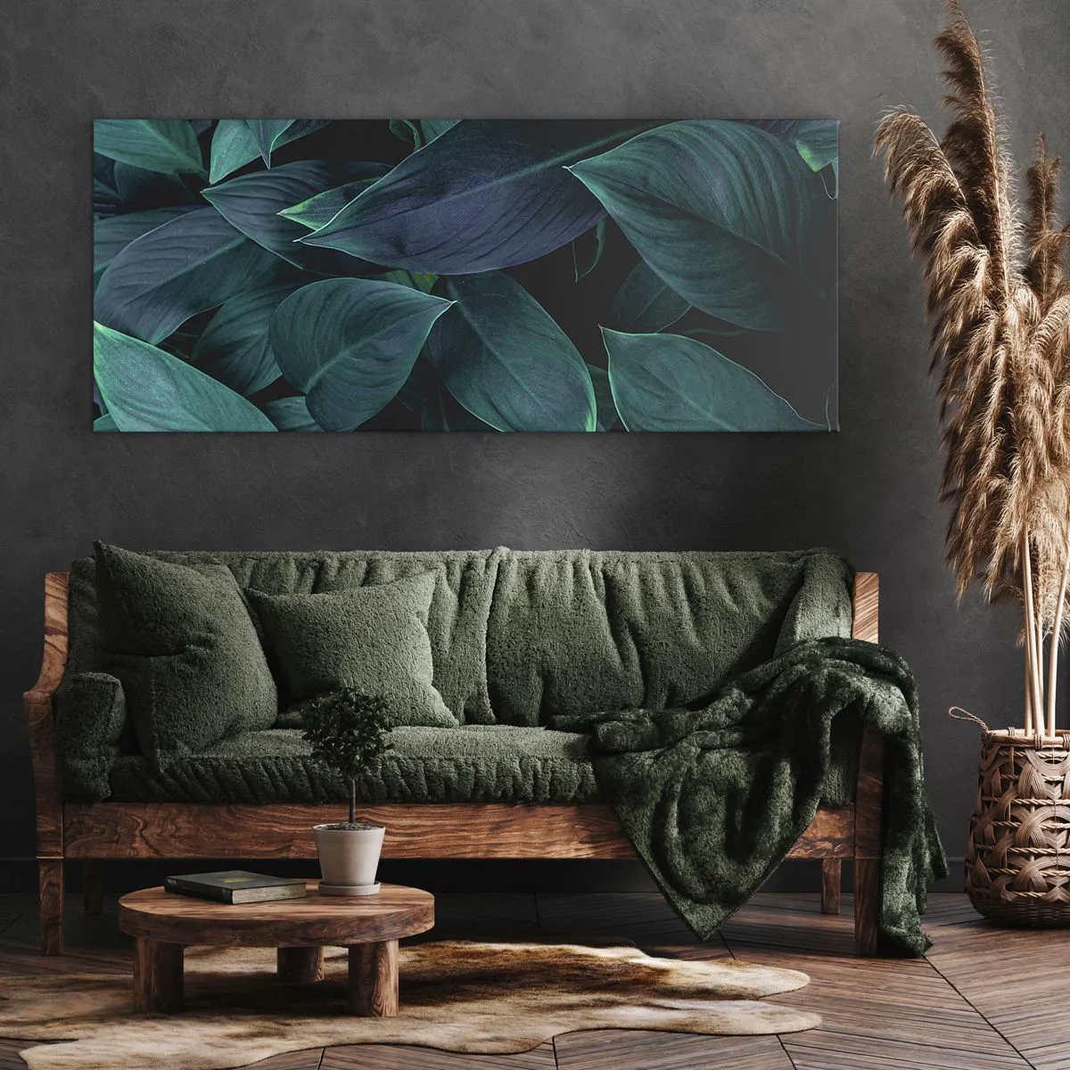 Obraz na plátne - Zeleň sama o sebe - 160x50 cm