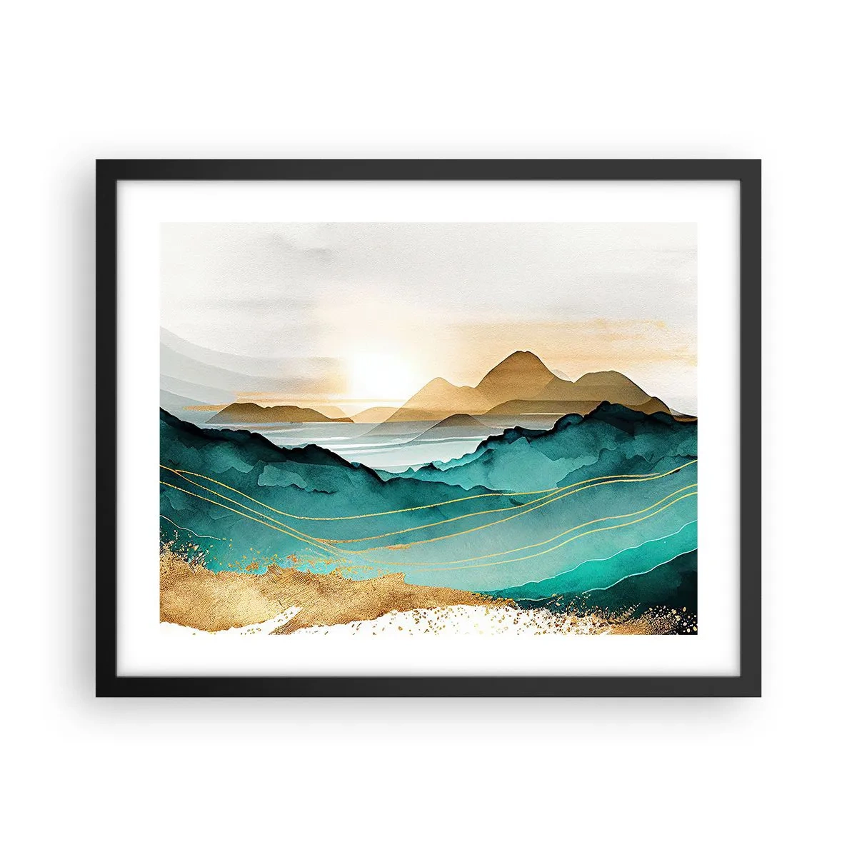 Plagát v čiernom ráme - Na pokraji abstrakcie – krajina - 50x40 cm