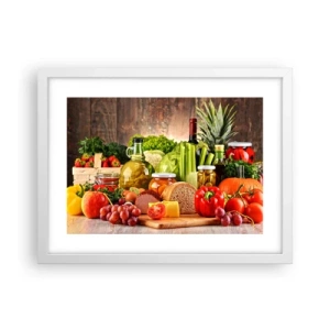 Plagát v bielom ráme - Údené, pečené, marinované - 40x30 cm