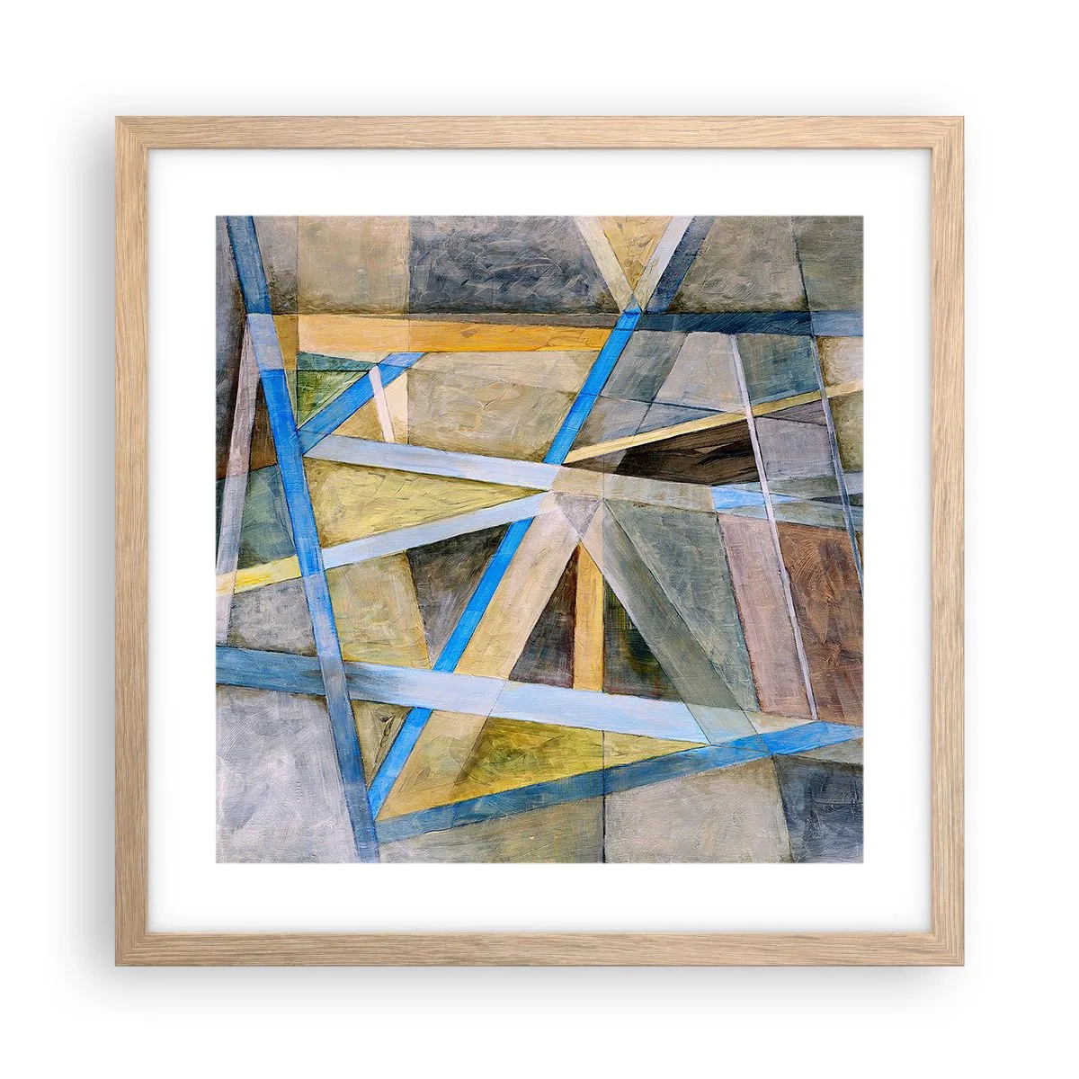 Plagát v ráme zo svetlého duba - Priamo alebo diagonálne? - 40x40 cm