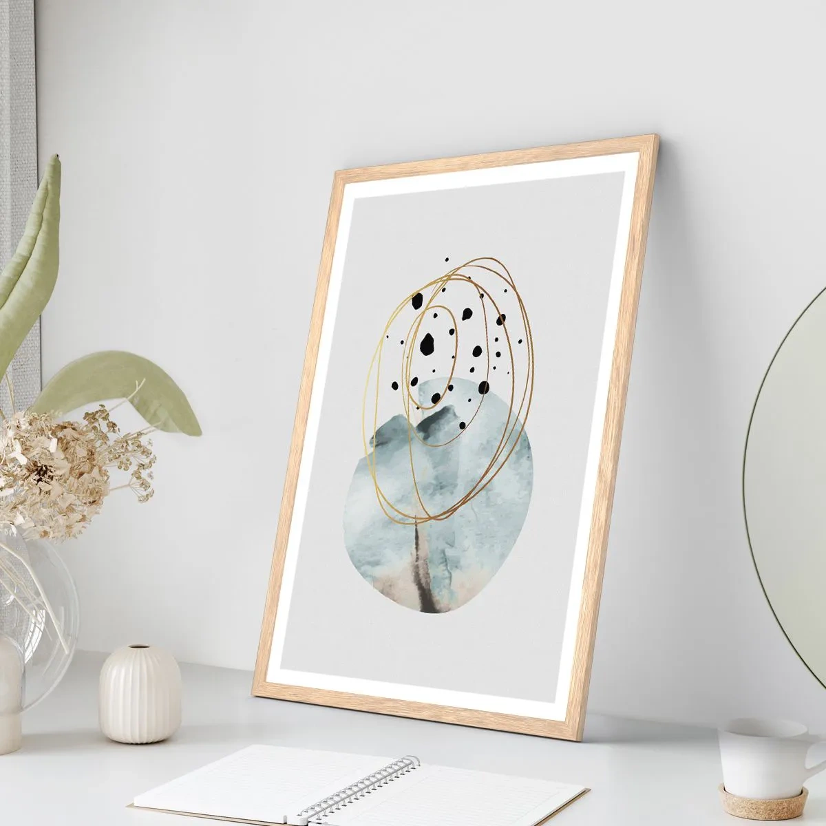 Plagát v ráme zo svetlého duba - V objatí priestoru - 30x40 cm