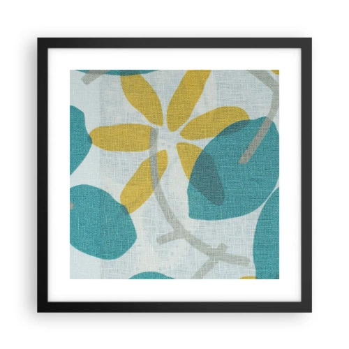 Plagát v čiernom ráme - Medzi azúrovými listami - 40x40 cm