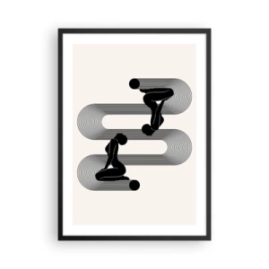 Plagát v čiernom ráme - Minimalistická grafika ženských siluet s efektom optickej ilúzie - 50x70cm - Zmyselná symetria - Moderná nástenná dekorácia do obývacej izby a spálne ARTTOR