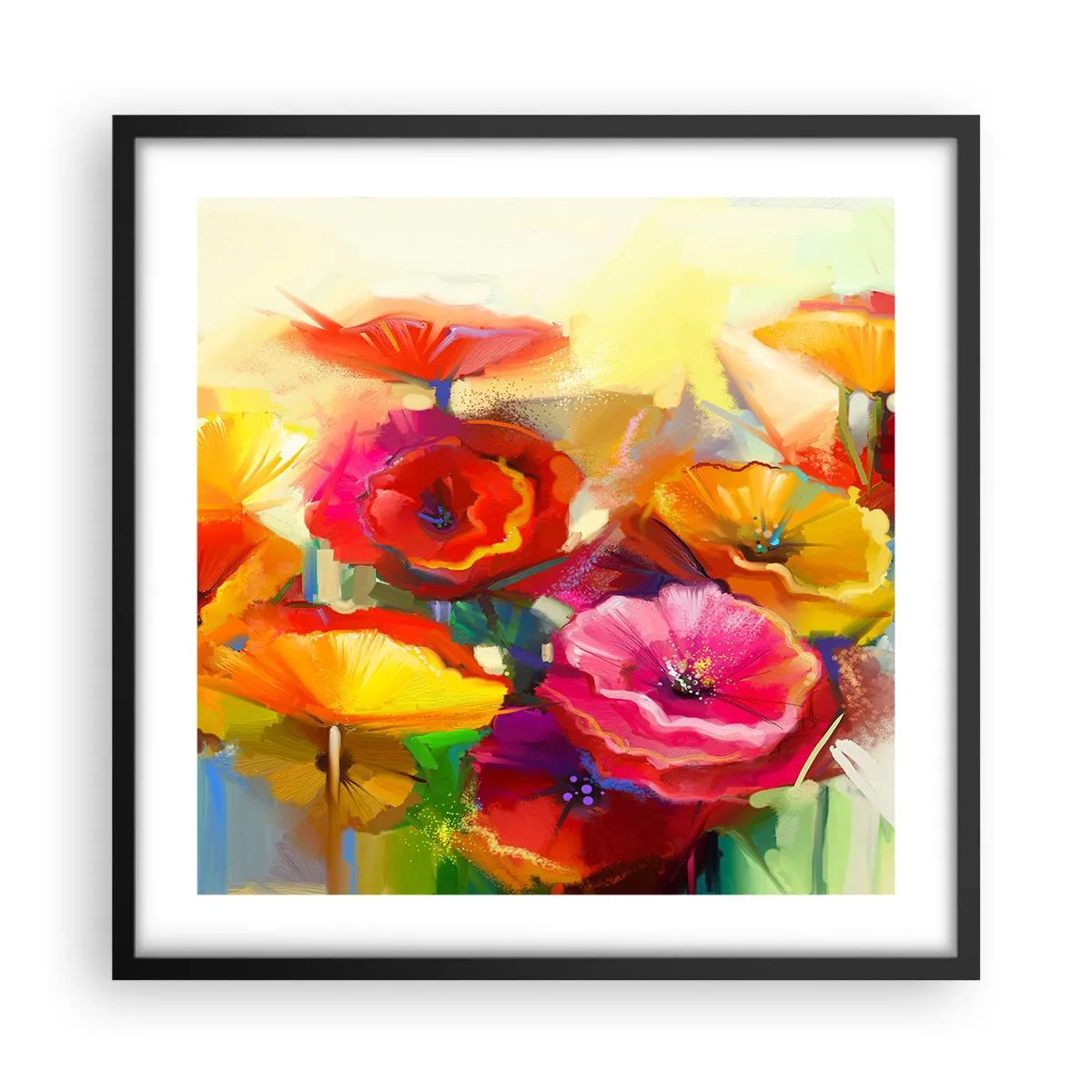 Plagát v čiernom ráme - Nielen červené - 50x50 cm