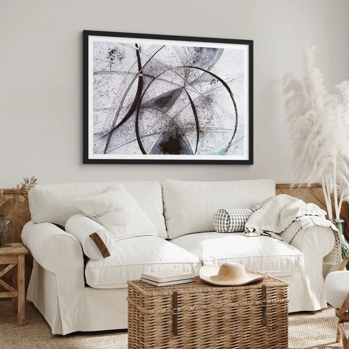 Plagát v čiernom ráme - Futuristická fantázia - 40x30 cm