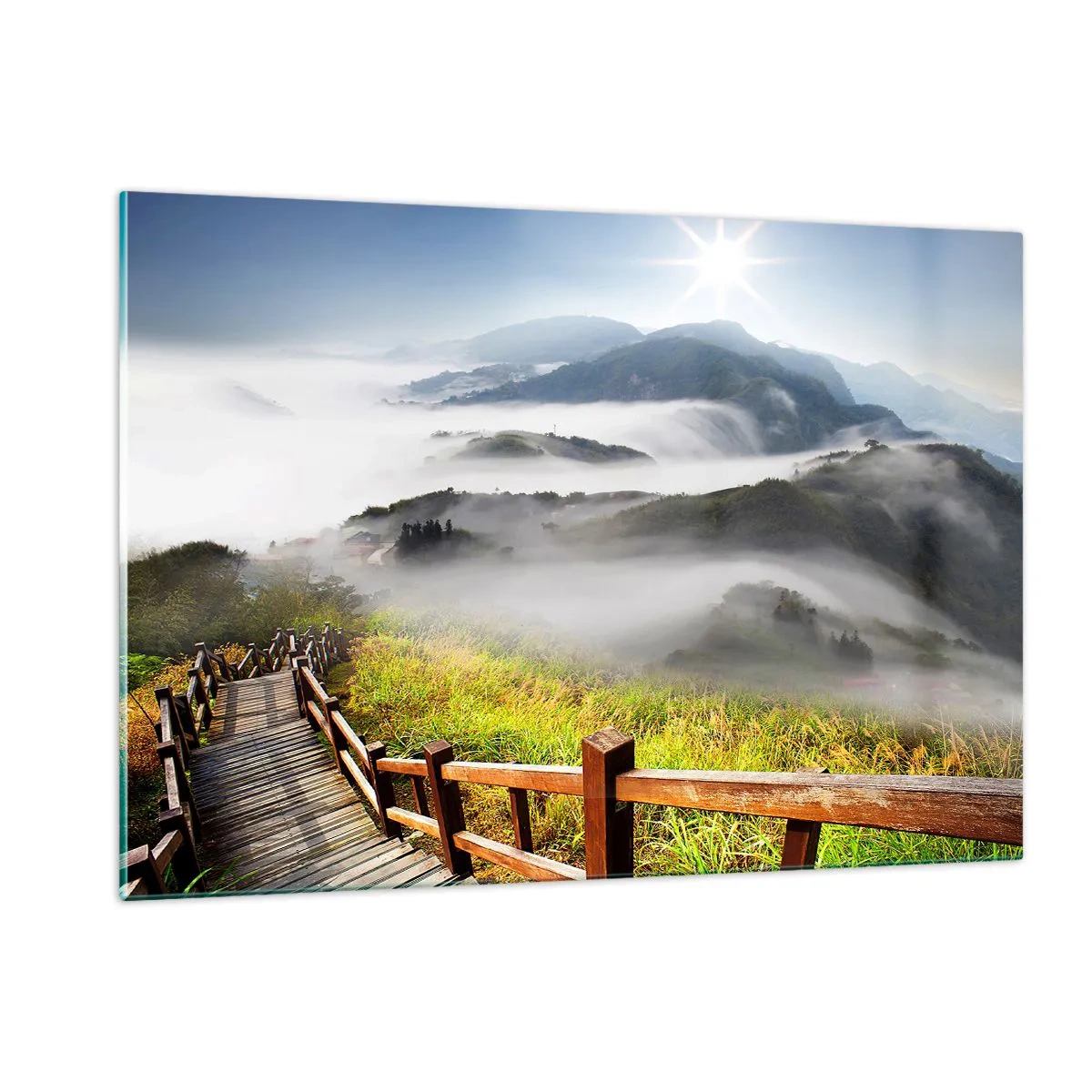 Obraz na skle - Utkané zo žiary a hmly - 120x80 cm