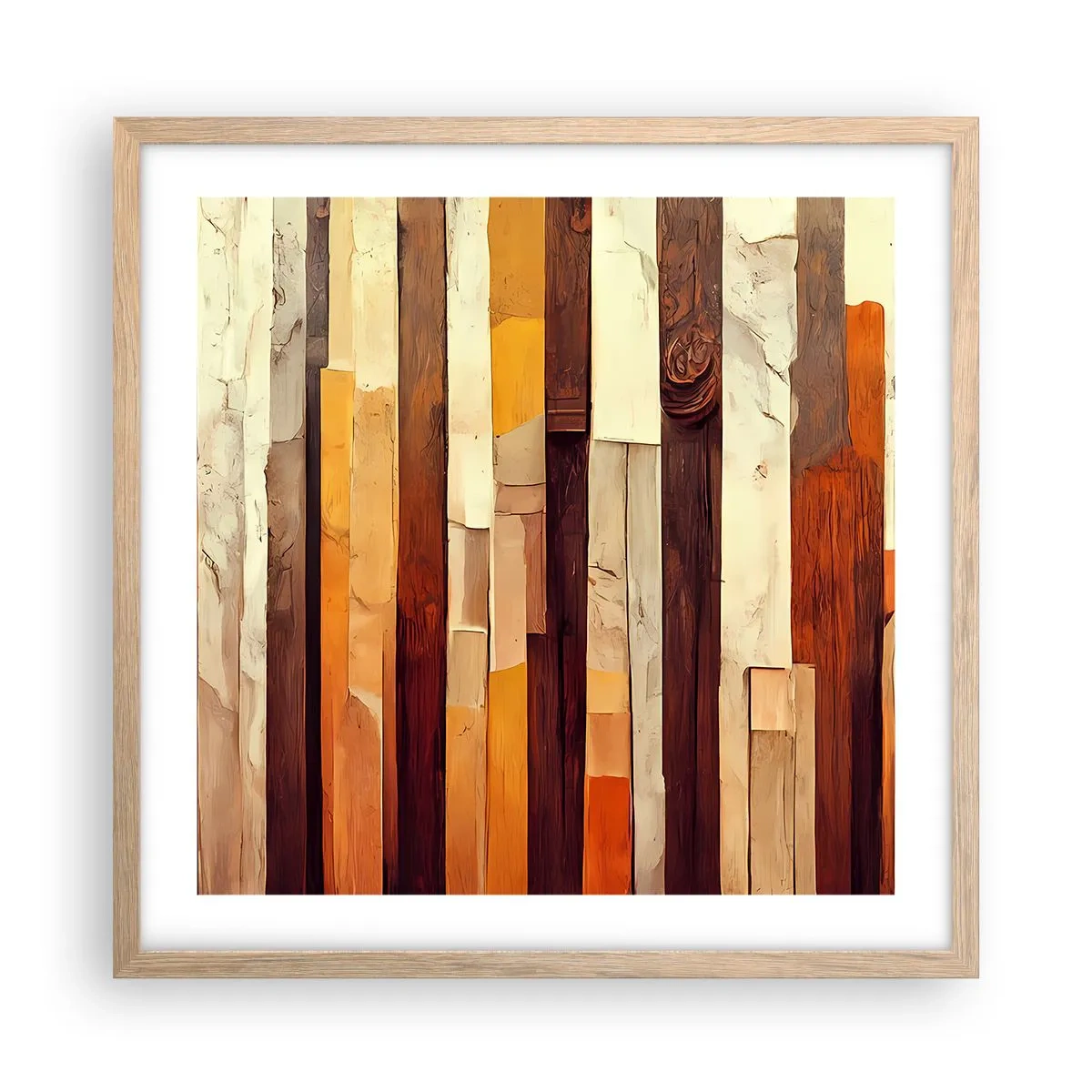 Plagát v ráme zo svetlého duba - Hymna lesných stromov - 50x50 cm