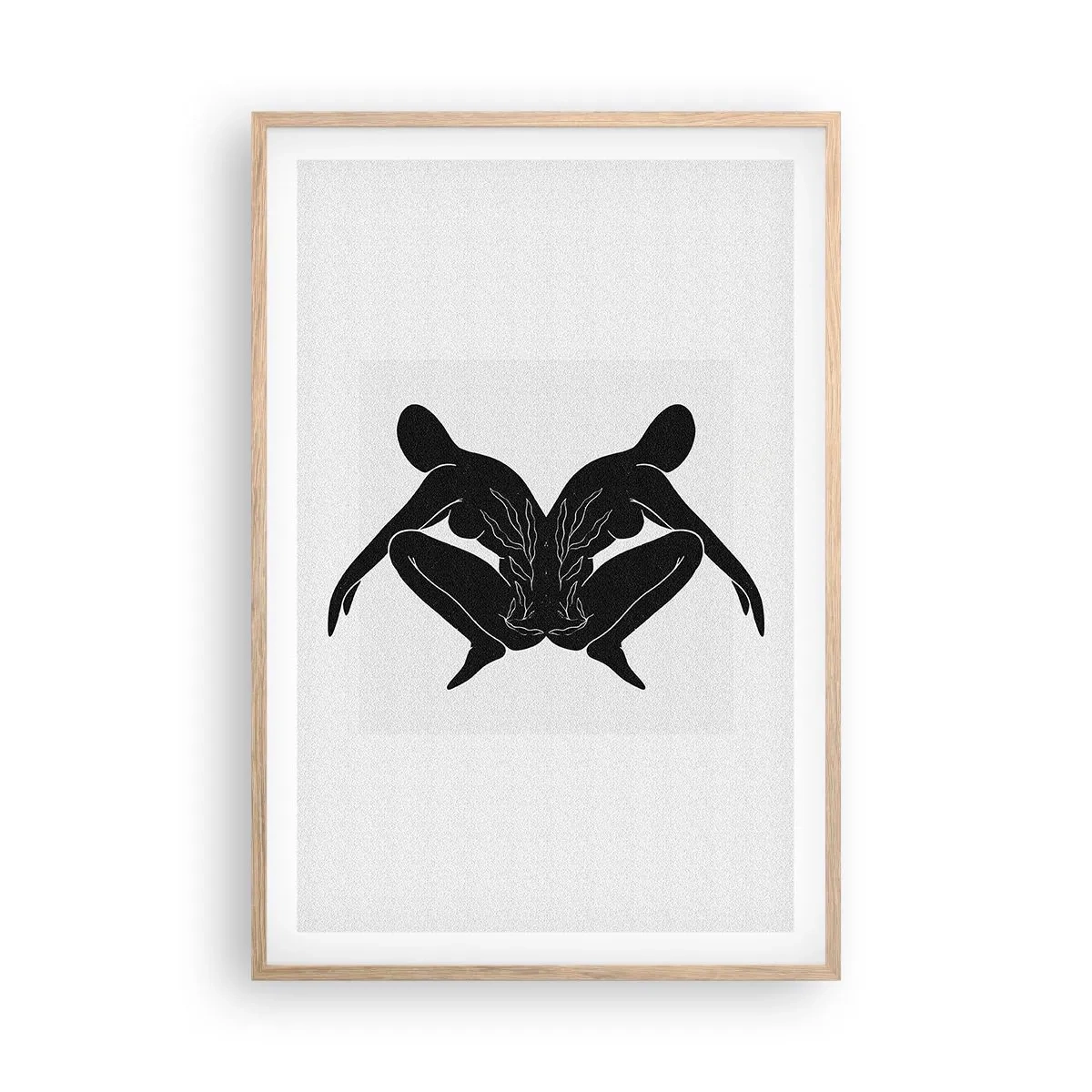 Plagát v ráme zo svetlého duba - Spoločná duša - 61x91 cm