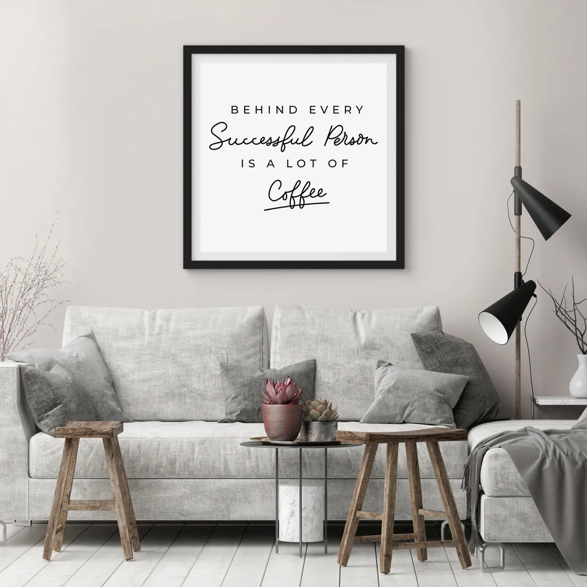 Plagát v čiernom ráme - Tajomstvo úspechu - 60x60 cm