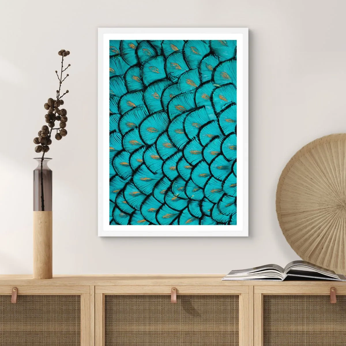 Plagát v bielom ráme - Veľká slávnosť peria - 70x100 cm