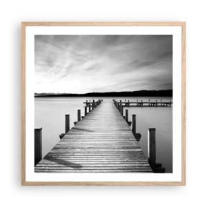 Plagát v ráme zo svetlého duba - Pri napájadle – pokoji - 60x60 cm