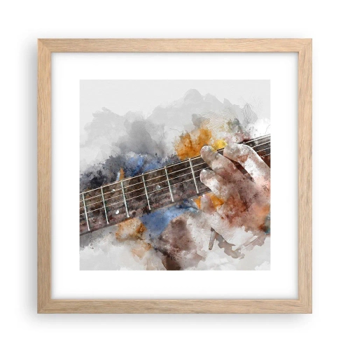 Plagát v ráme zo svetlého duba - Poézia medzi strunami - 30x30 cm