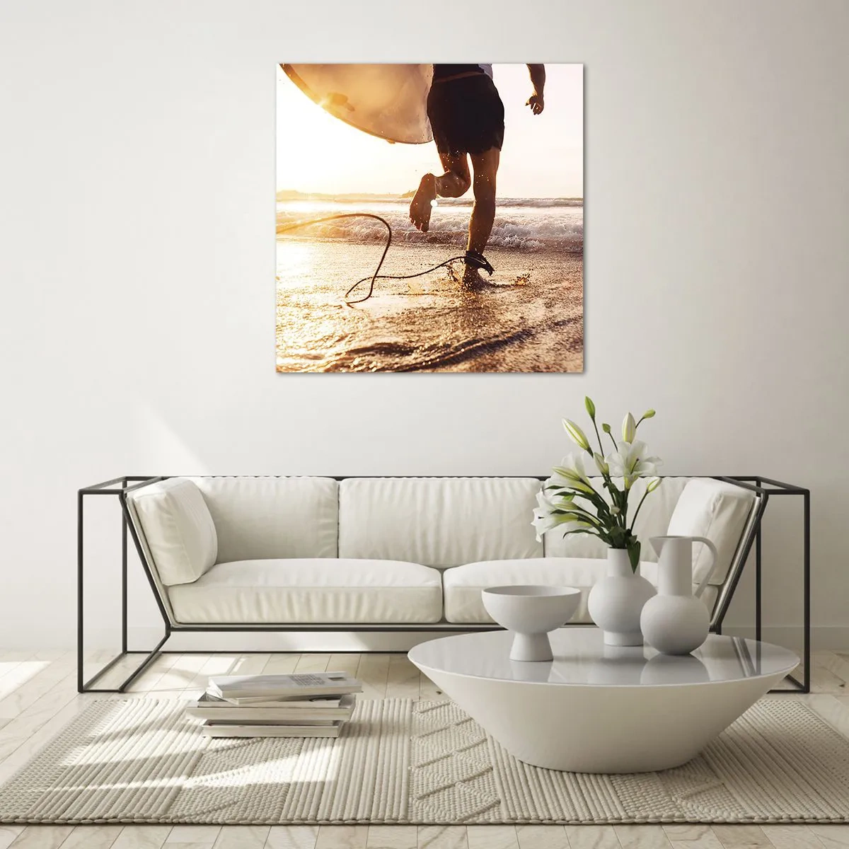 Obraz na skle - V ústrety vlne - 30x30 cm