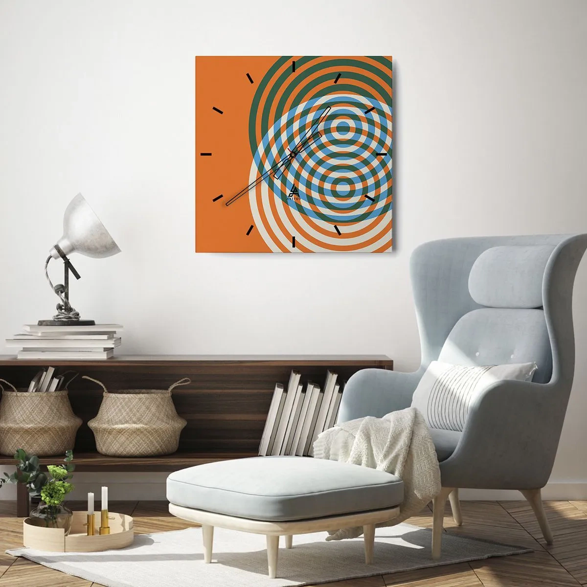 Nástenné hodiny - Abstraktná kruhová variácia - 30x30 cm