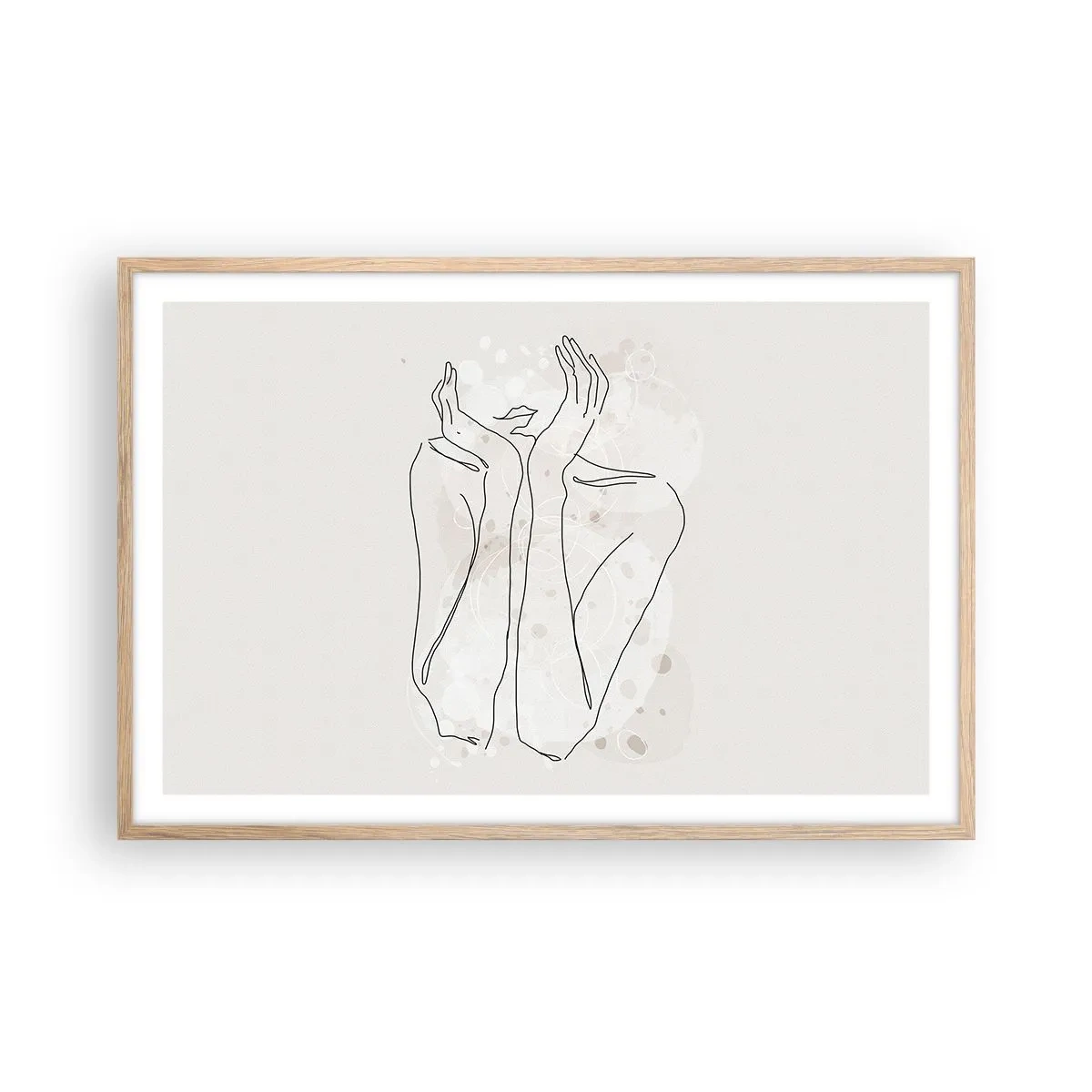 Plagát v ráme zo svetlého duba - Zasnený okamih - 91x61 cm