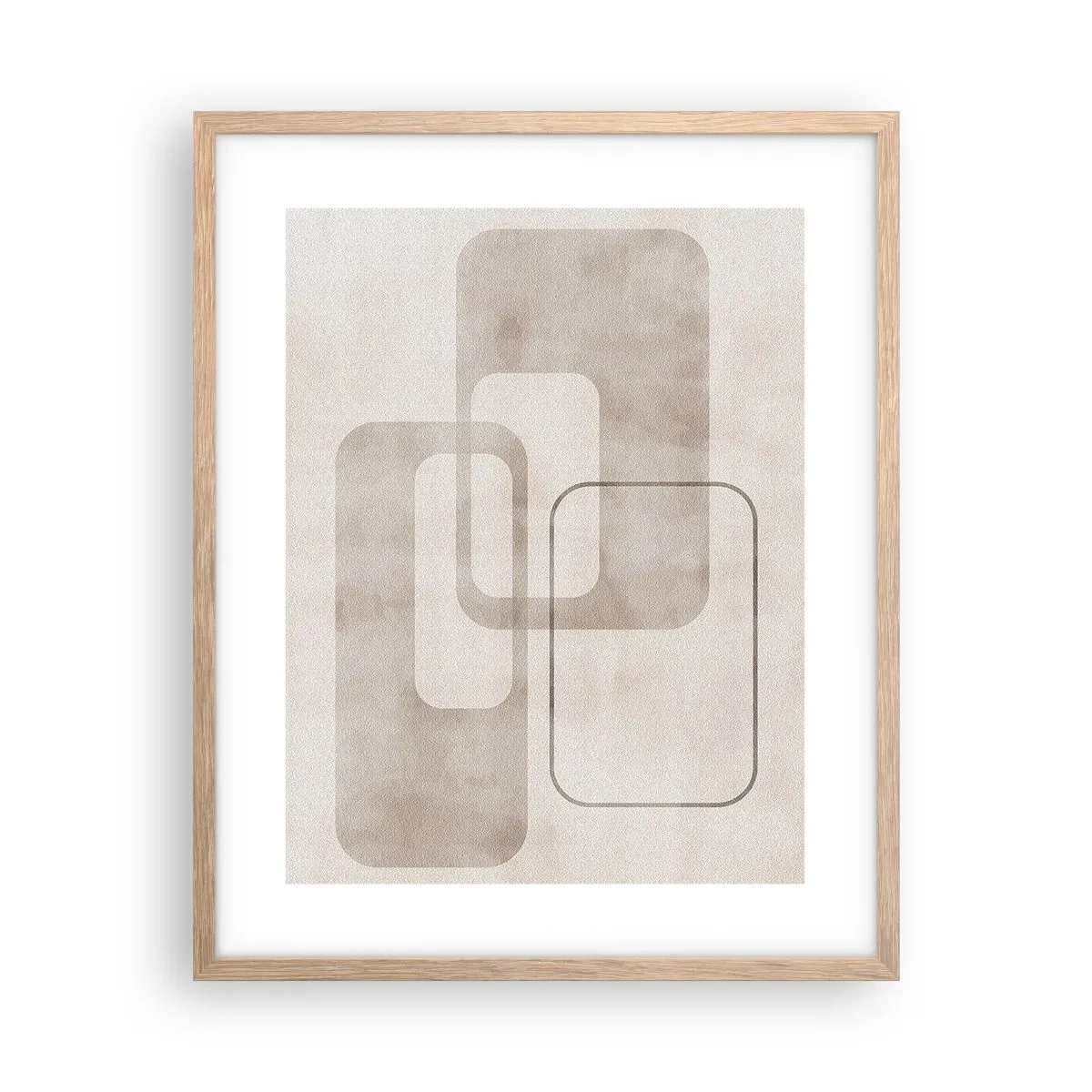 Plagát v ráme zo svetlého duba - Geometrická fúga - 40x50 cm