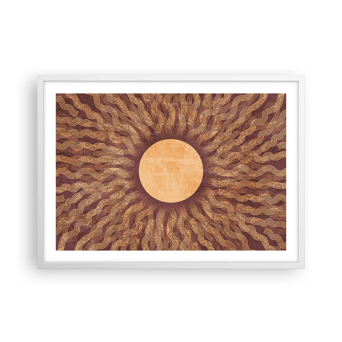 Plagát v bielom ráme - Ikona slnka - 70x50 cm