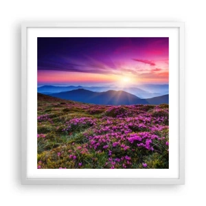 Plagát v bielom ráme - Zavoňali svieže púčiky byliniek z obilných polí - 50x50 cm