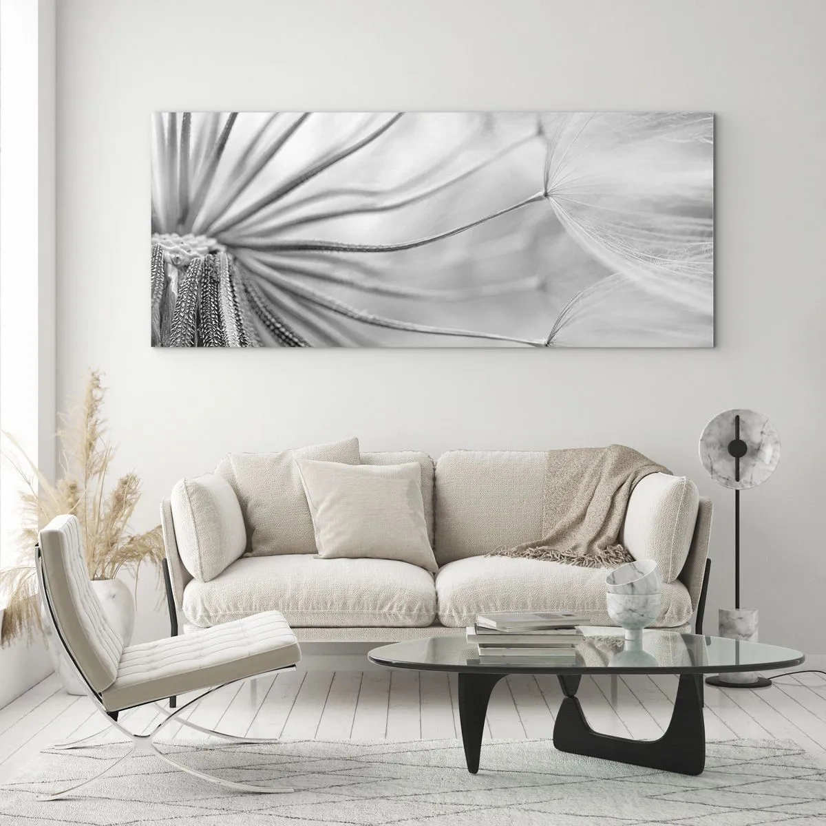 Obraz na skle - Púpavy - 100x40 cm