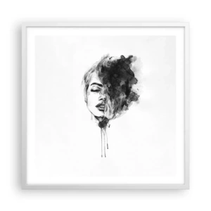 Plagát v bielom ráme - O čom sníva dievča - 60x60 cm