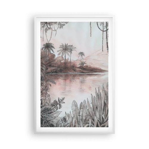Plagát v bielom ráme - Denník cestovateľa z 19. storočia - 61x91 cm