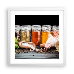 Plagát v bielom ráme - Aby mal život chuť - 40x40 cm