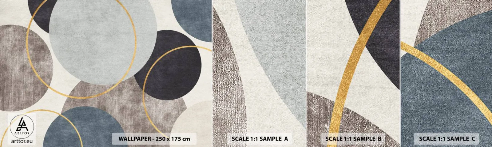 Vzorka Fototapeta Standard Eco - Kruh za kruhom - Okresy, Minimalistický, Kus - 100x30 cm