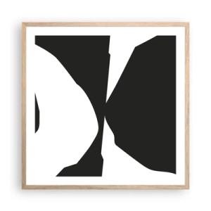 Plagát v ráme zo svetlého duba - Positive-negative - 60x60 cm