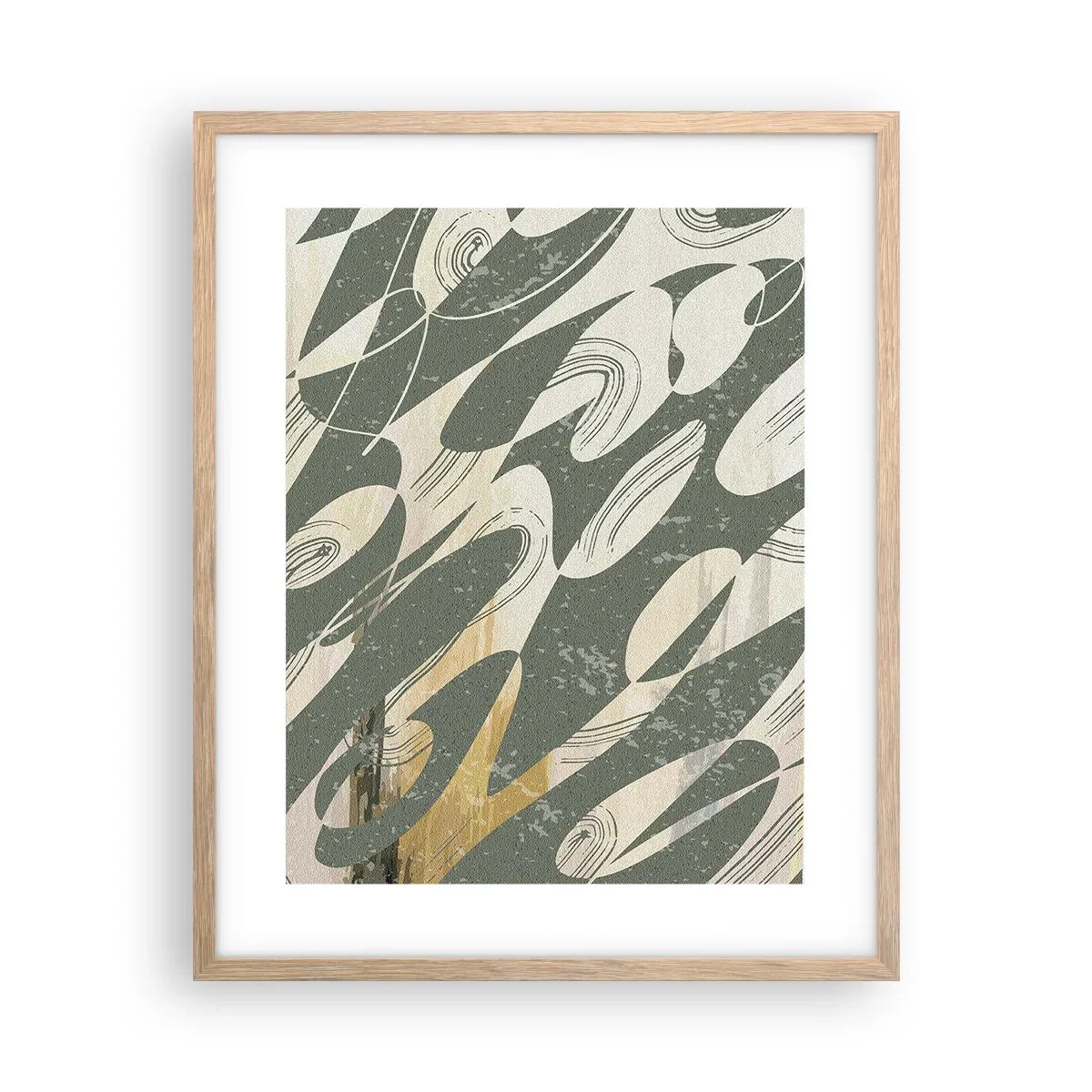 Plagát v ráme zo svetlého duba - Rytmizovaná abstrakcia - 40x50 cm