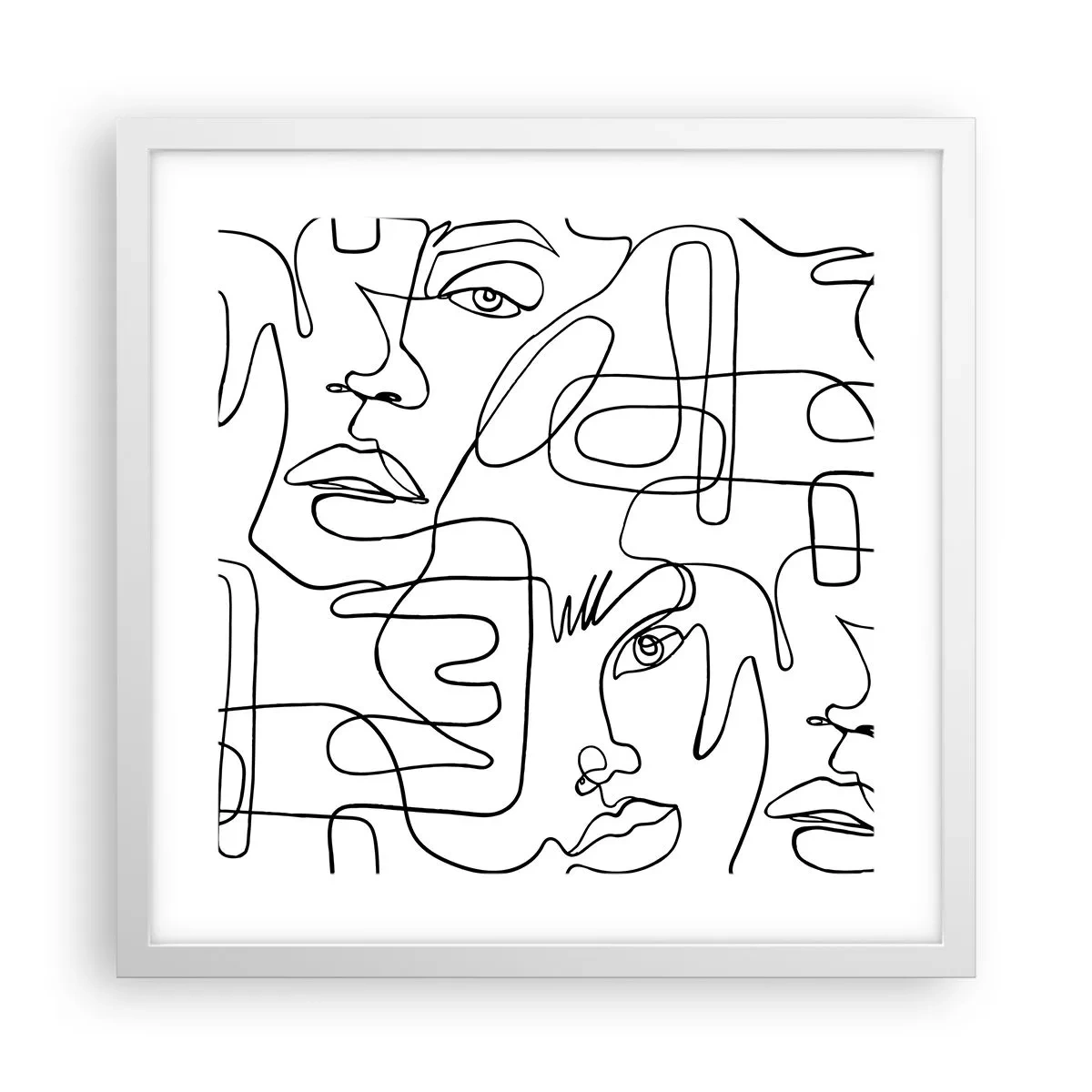 Plagát v bielom ráme - V spletených emóciách - 40x40 cm