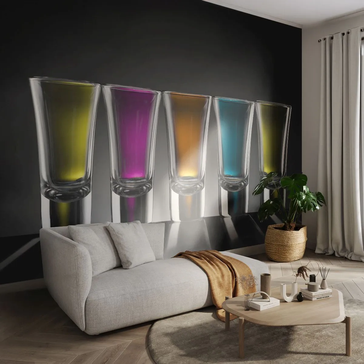 Fototapeta Premium Canvas - Farby radosti - Gastronómia, Nápoje, Okuliare - 250x175 cm