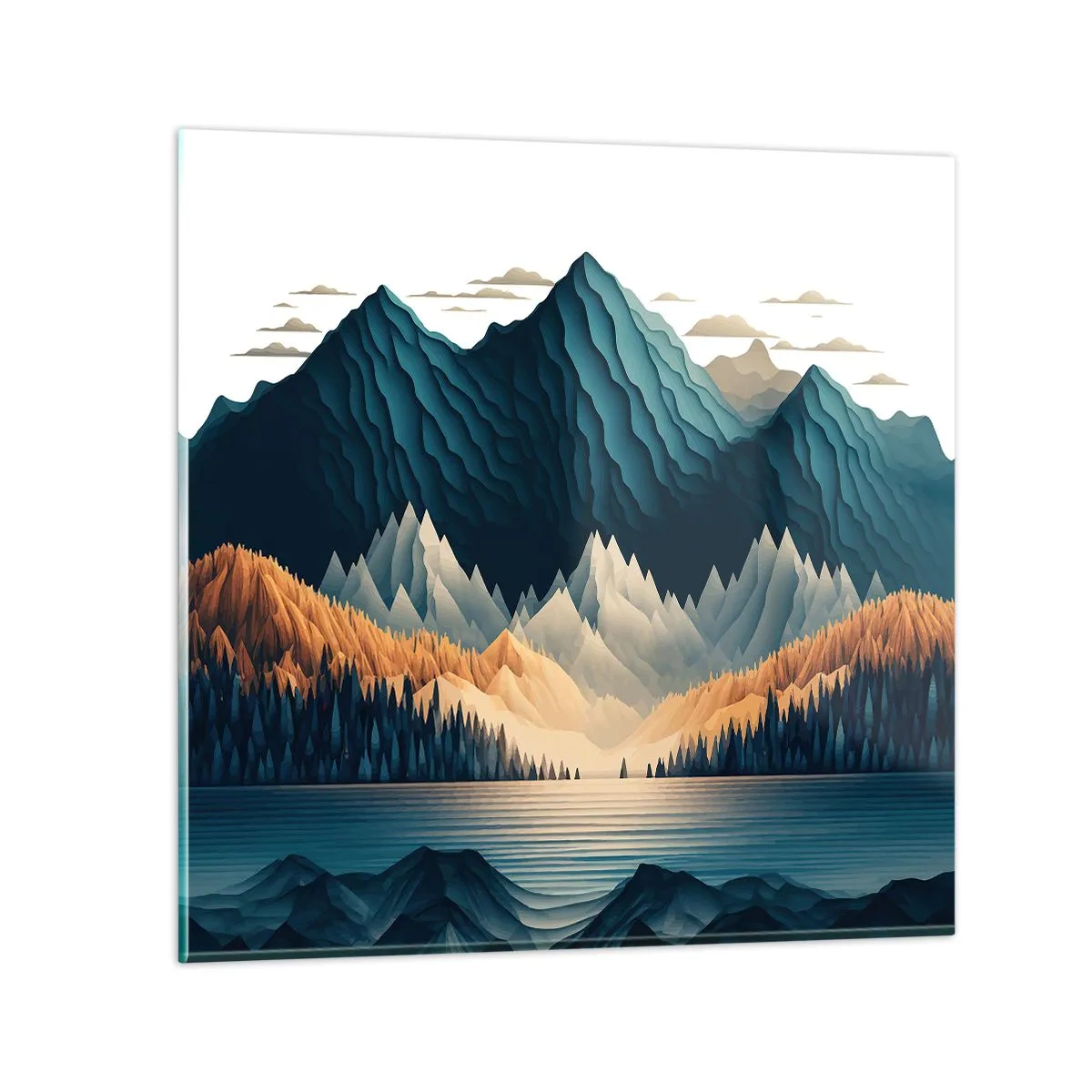 Obraz na skle - Dokonalá horská krajina - 50x50 cm