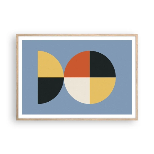 Plagát v ráme zo svetlého duba - Pozri a počítaj - 100x70 cm