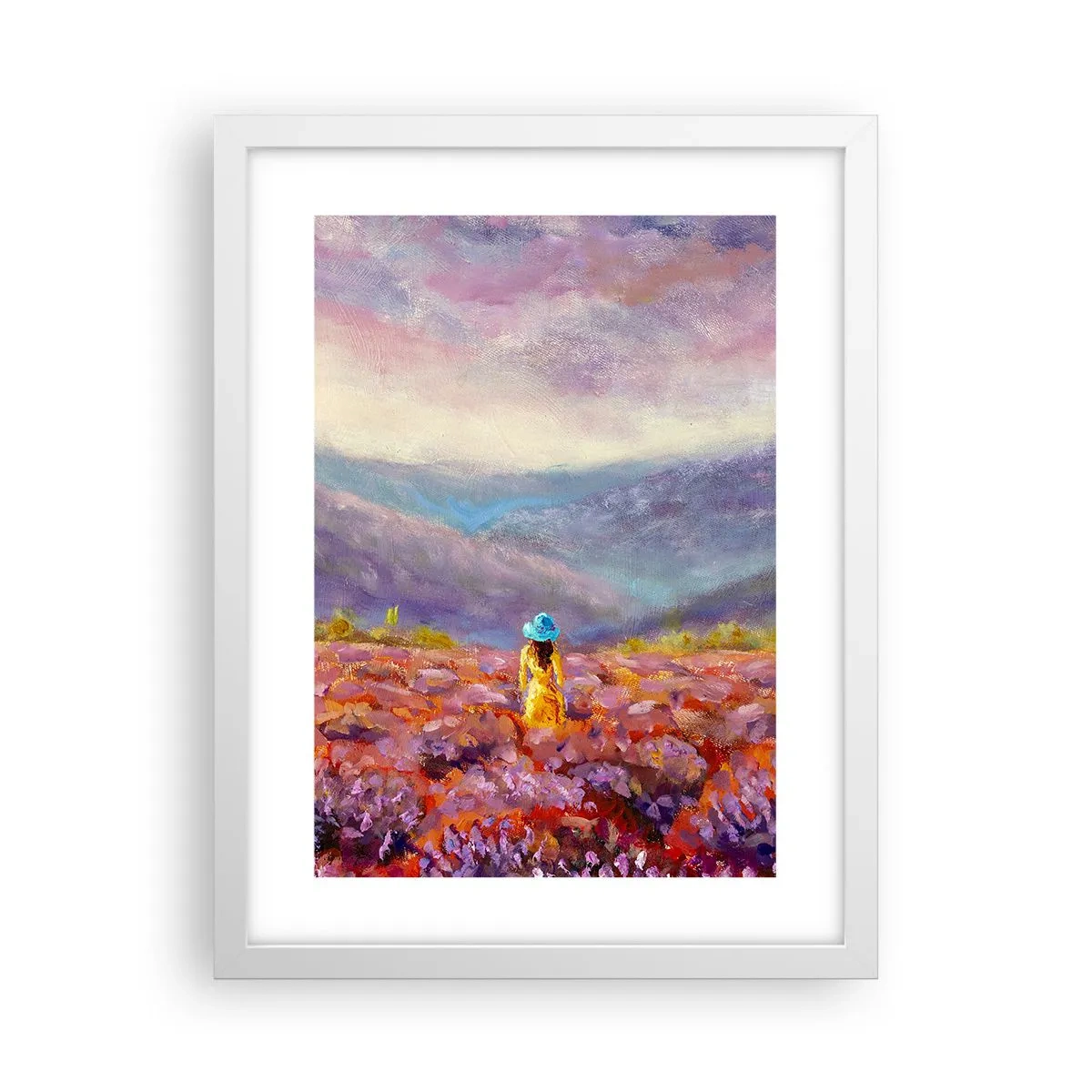 Plagát v bielom ráme - V levanduľovom svete - 30x40 cm