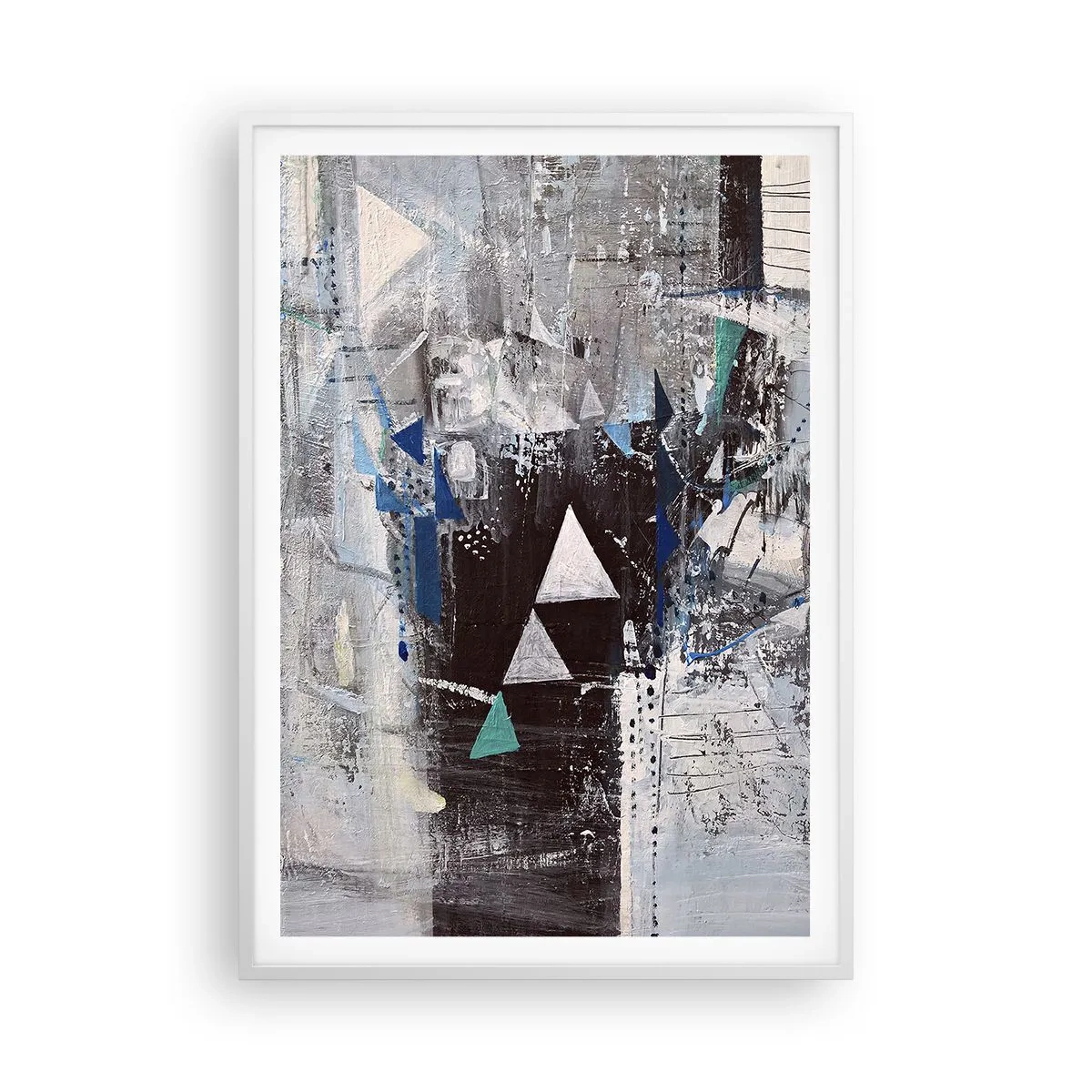 Plagát v bielom ráme - Prednostné poradie trojuholníkov - 70x100 cm