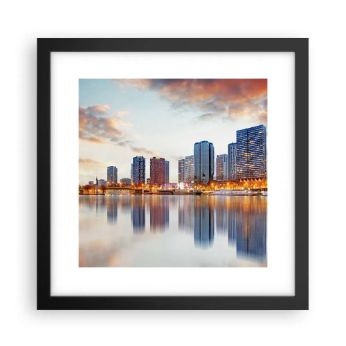 Plagát v čiernom ráme - Monumentálny pokoj Paríža - 30x30 cm