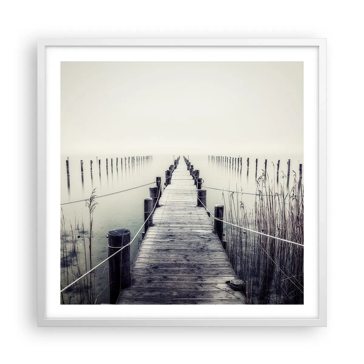 Plagát v bielom ráme - Ponor sa do pokoja - 60x60 cm