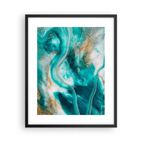 Plagát v čiernom ráme - Rieka zlata - 40x50 cm