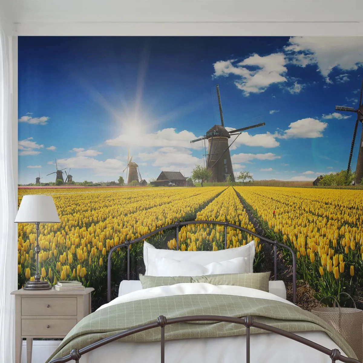 Fototapeta Premium Canvas - Viac holandský nemôže byť - Krajina, Ventilátor, Tulipány - 250x175 cm