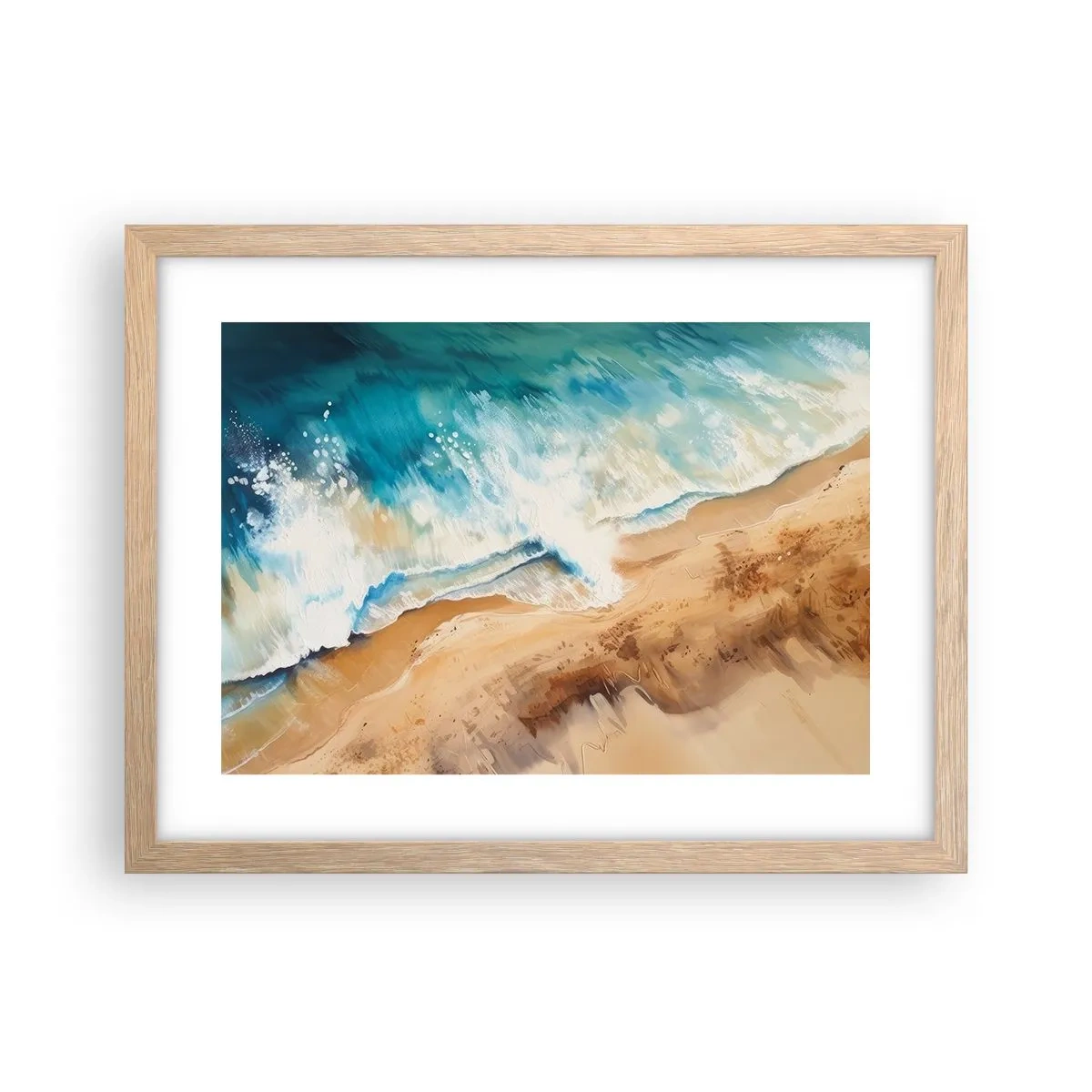 Plagát v ráme zo svetlého duba - Vlna, ktorá sa vracia - 40x30 cm