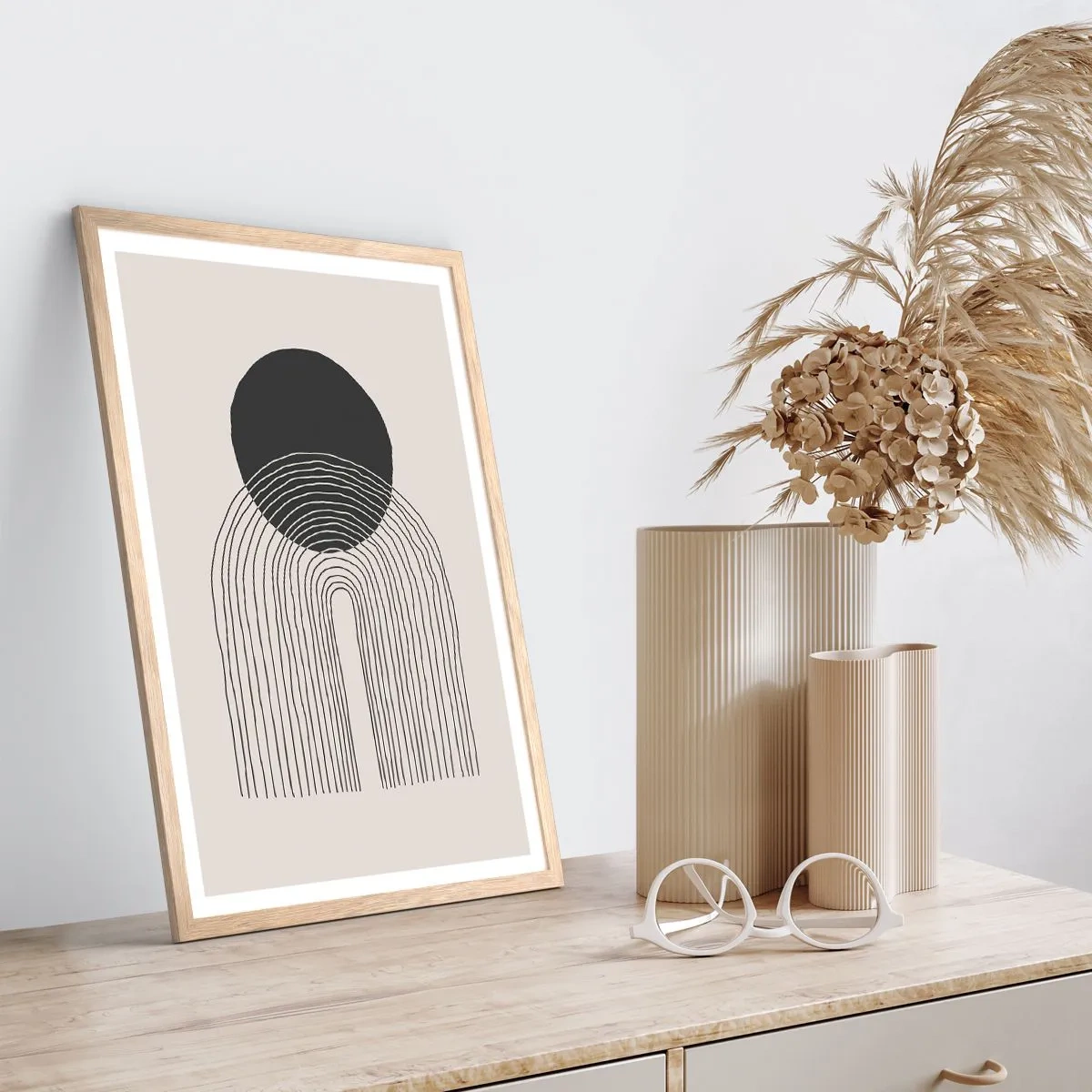 Plagát v ráme zo svetlého duba - Chvenie a istota - 61x91 cm