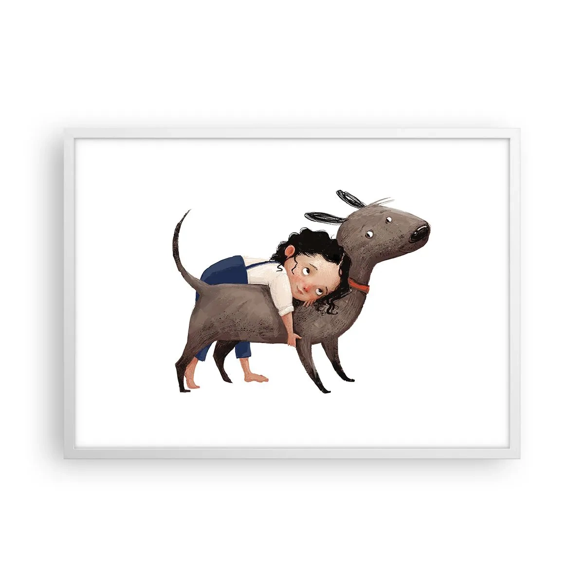 Plagát v bielom ráme - Najlepší priatelia - 70x50 cm